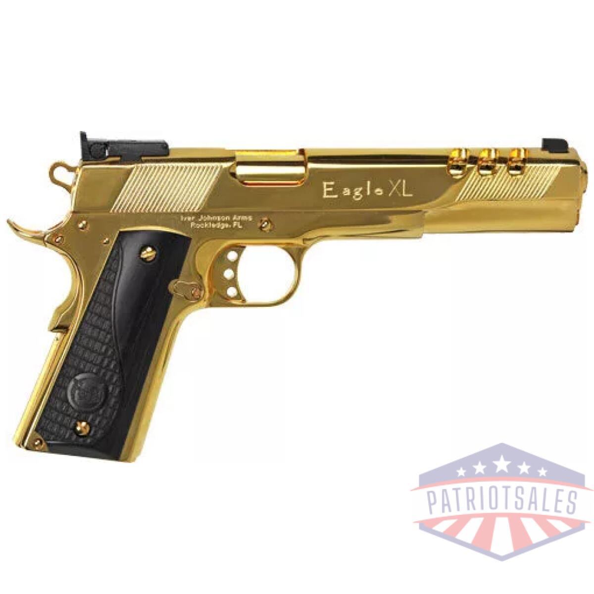 Gij39 - iver johnson eagle xl ported - 10mm 6" 24k gold black wood - gij39