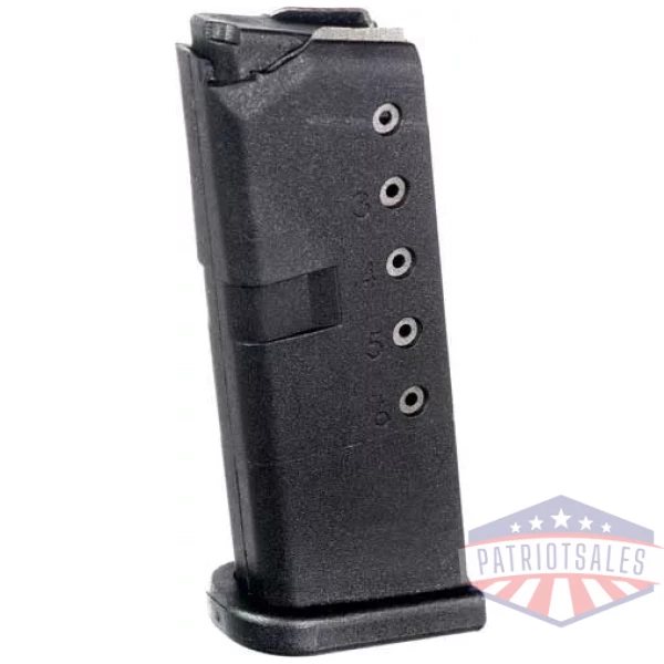 PRO MAG MAGAZINE FOR GLOCK 42 - 380ACP 6RD BLACK POLYMER