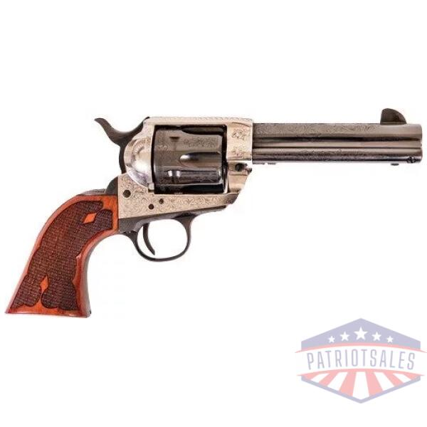 CIMARRON FRONTIER 45LC PW FS - 4.75" ENGRAVED SILVER/BL WAL