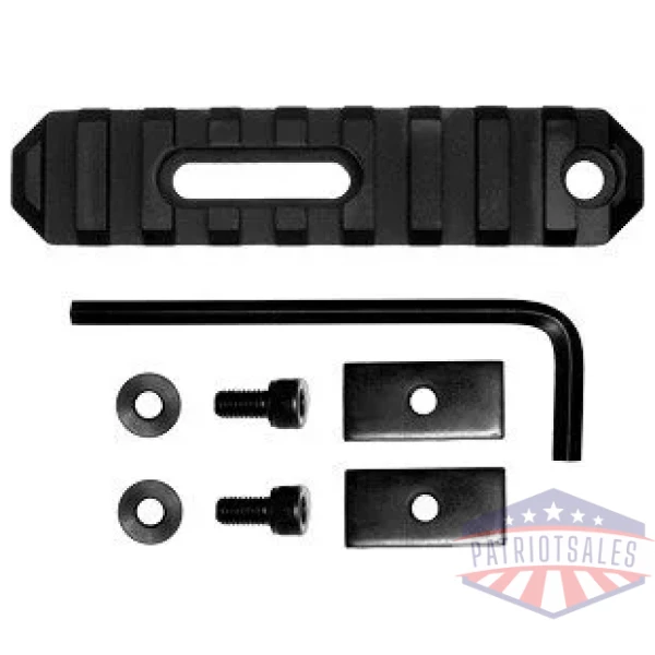 GROVTEC RAIL SECTION STOCK AR - 3.8" 9 SLOT ALUMINUM BLACK