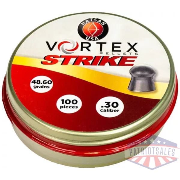 HATSAN VORTEX STRIKE PELLETS - 30 48.60GR 100 PER TIN