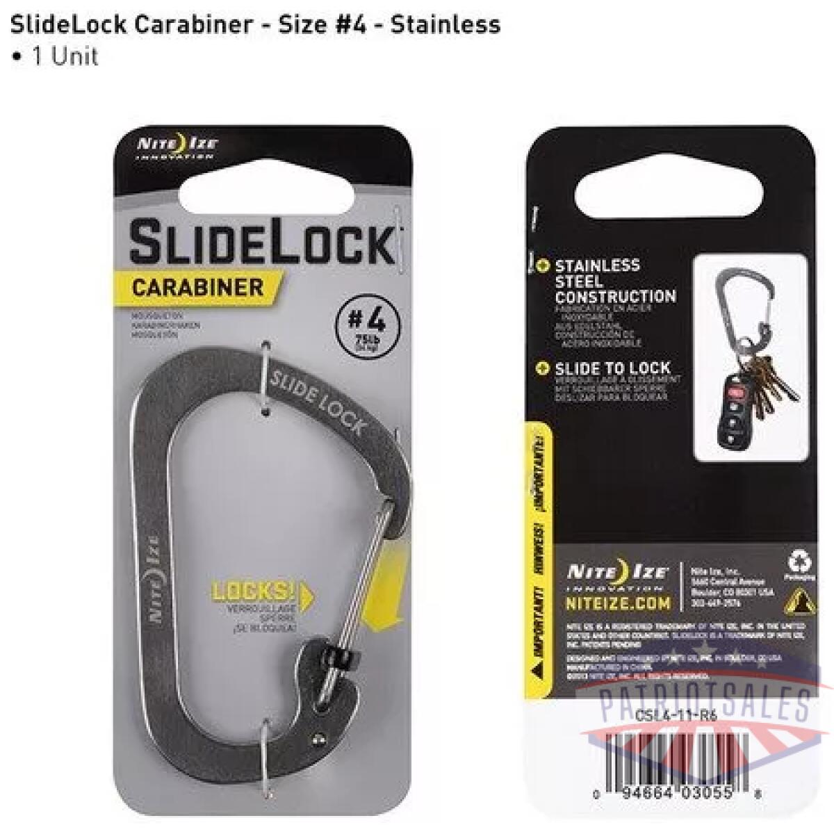 Nicsl4-11-r6 - carabiner slidelock steel #4 - nicsl4 11 r6