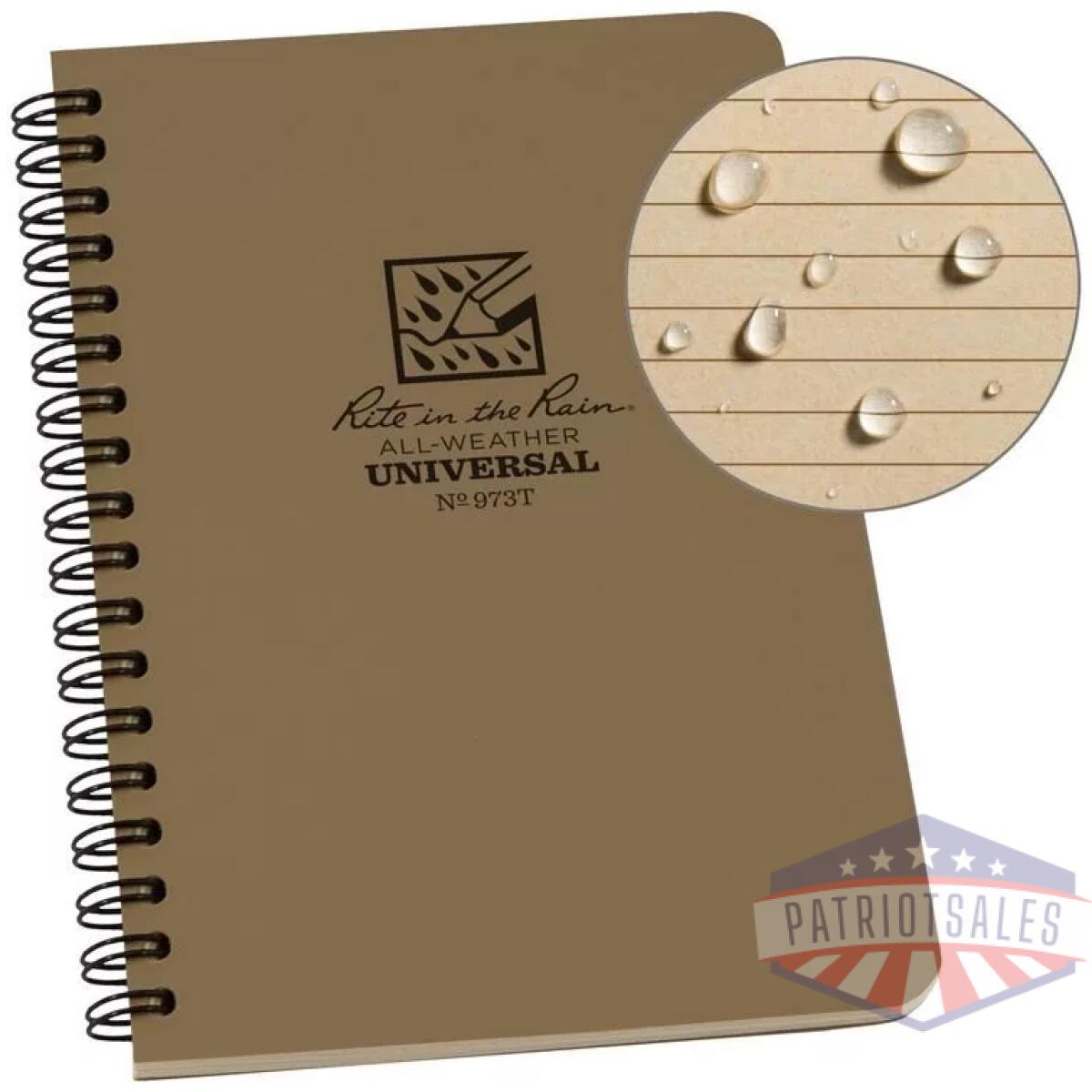 Rir-973t - universal side spiral notebook - tan - rir 973t