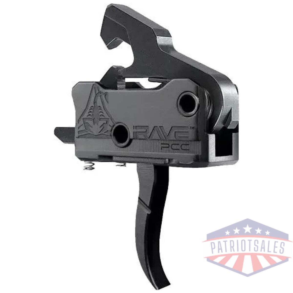 T017pccblk_1 - rise trigger rave pcc curved - 3. 5lb ar-15 w/anti walk pins - t017pccblk 1