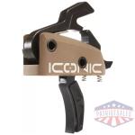 RISE TRIGGER ICONIC FDE - 2-STAGE 1-2LB AR-15 W/PINS