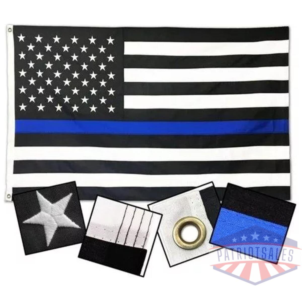 Tbl-db-american-3x5. Webp - durasleek thin blue line american flag, sewn & embroidered - tbl db american 3x5
