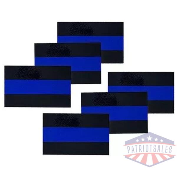 Reflective Thin Blue Line License Plate Stickers, 1 x .75 Inches, 6 Pack