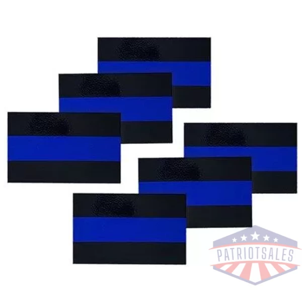Reflective Thin Blue Line License Plate Stickers, 1 x .75 Inches, 6 Pack
