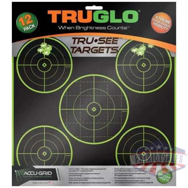 TRUGLO TRU-SEE REACTIVE TARGET - 5 BULL 12-PACK