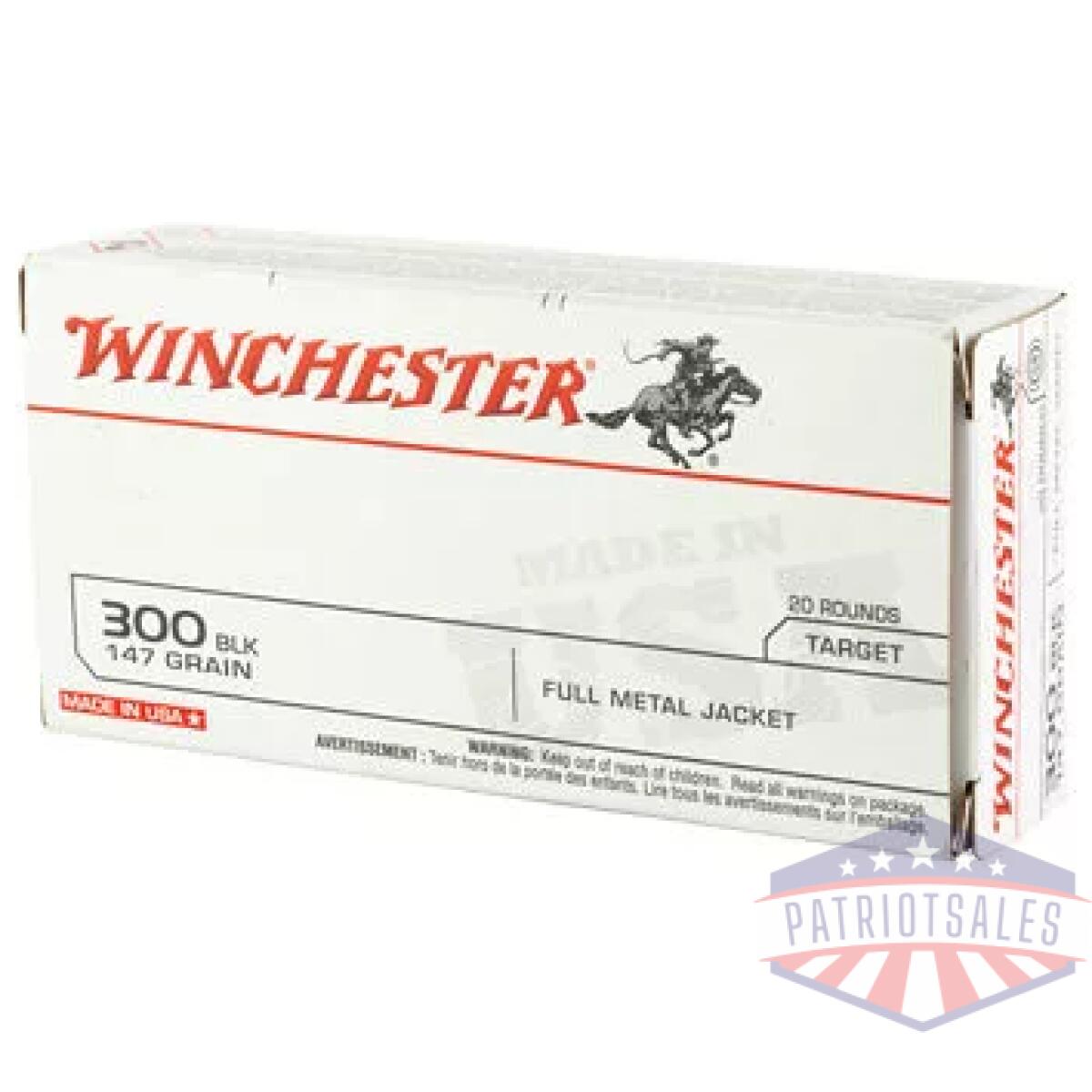 Wnusa300b147_1 - win usa 300 blk 147gr fmj 20/200 - wnusa300b147 1