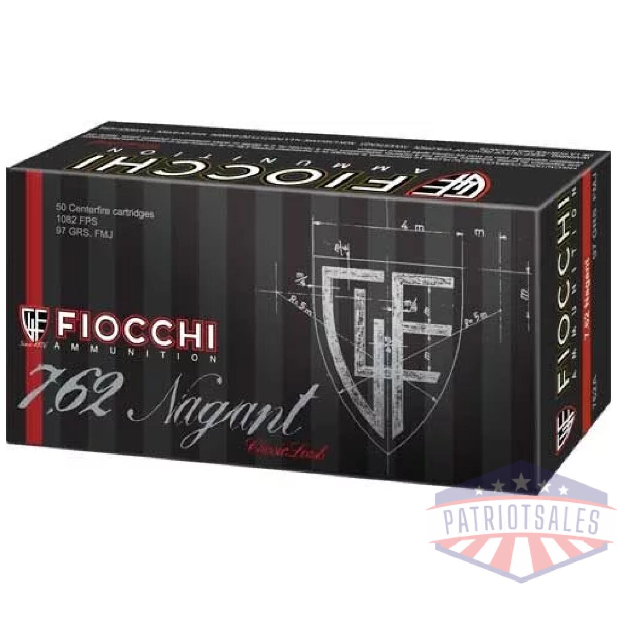 A762af. Webp - fiocchi 7. 62 nagant 98gr fmj - 50rd 20bx/cs - a762af