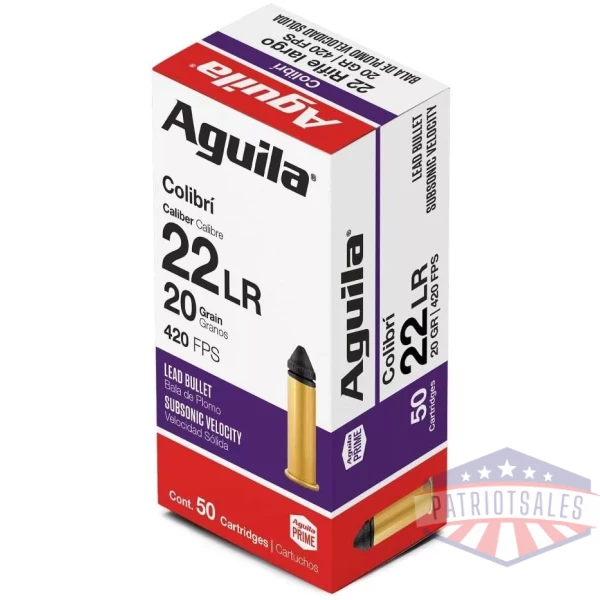 Aguila Colibri Powderless Rimfire Ammunition .22 CB 20 gr 420 fps 50/ct