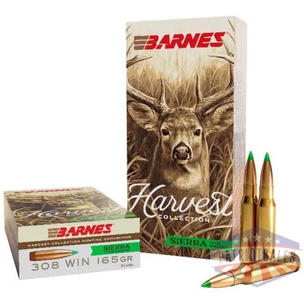 Barnes Harvest Sierra Tipped GameKing Ammunition .308 Win 165gr PT 2680 fps 20/ct