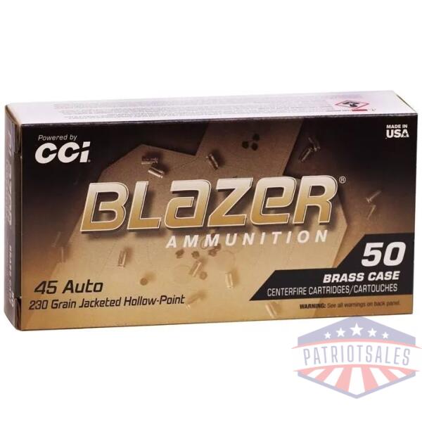 Blazer Brass Handgun Ammunition .45 Auto 230gr JHP 850 fps 50/ct