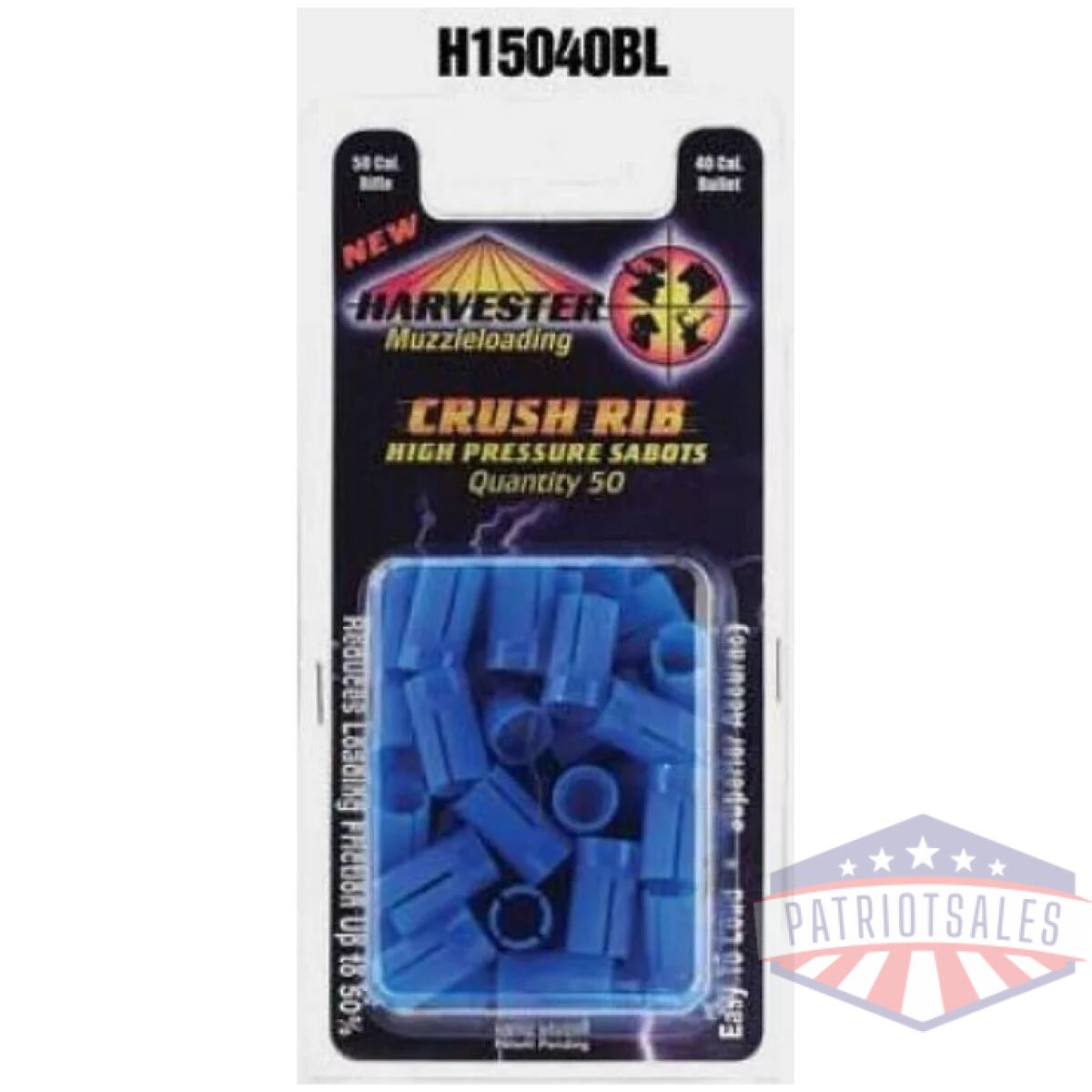 Https3a2f2fmedia. Chattanoogashooting. Com2fimages2fproduct2fcrh15040bl2fcrh15040bl - harvester muzzleloading 50 cal. Crush rib sabots fit. 40 cal bullets 50/pk - https3a2f2fmedia. Chattanoogashooting. Com2fimages2fproduct2fcrh15040bl2fcrh15040bl