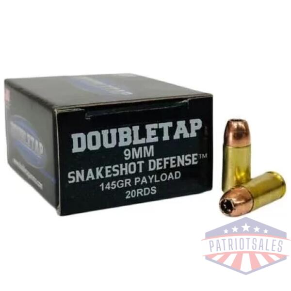 Double Tap SnakeShot Defense Handgun Ammunition 9mm Luger 145gr JHP+#9 Shot 20/ct