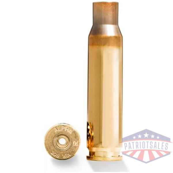 Alpha Munitions Ultra Premium Unprimed Brass Cartridge Cases .308 Winchester Brass - Small Rifle Primer 100/Box