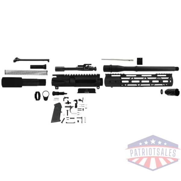 TacFire 10.5" Unassembled AR 300 Blackout Pistol Build Kit with Lower Parts Kit