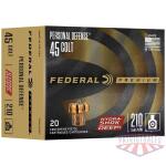 Federal Hydra-Shok Deep Handgun Ammunition .45 Colt 210 gr JHP 913 fps 20/ct