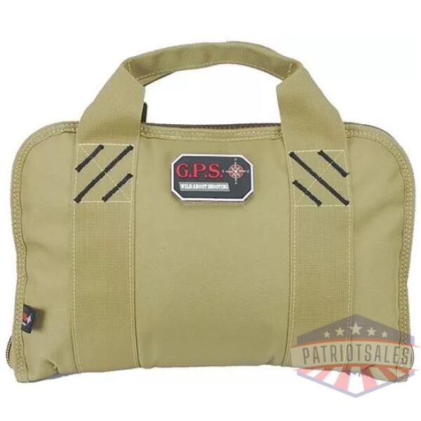 G-Outdoors Double Pistol Case with Magazine Storage & Dump Cup-Tan