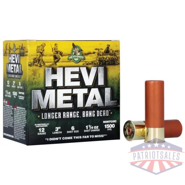 HEVI-Shot HEVI-Metal Longer Range Shotshell 12ga 3" 1-1/4 oz 1500 fps #6 25/ct