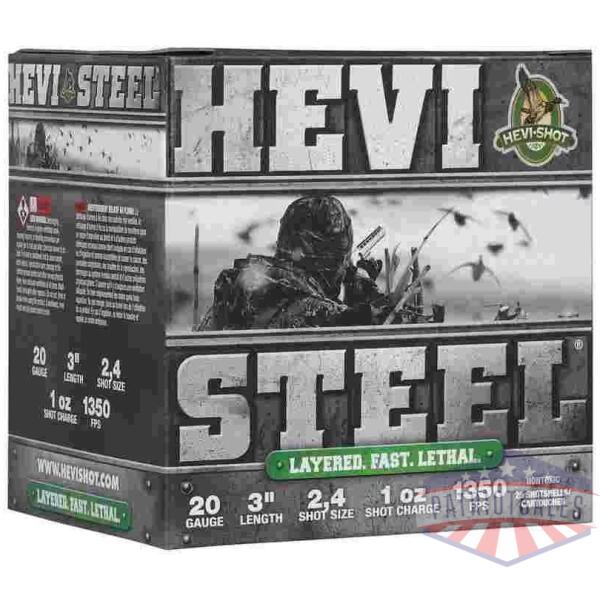 HEVI-Shot HEVI-Steel Layered Shotshells 20ga 3" 1-3/8oz 1350 fps #24 25/ct