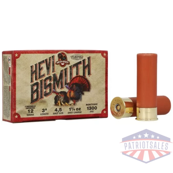 HEVI-Shot HEVI-Bismuth Turkey Shotshells 12ga 3" 1-3/4oz 1300 fps #4&#5 5/ct