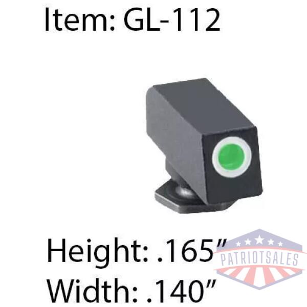 Ameriglo Classic Style Tritium Night Sight / Front - Green / Outline - White