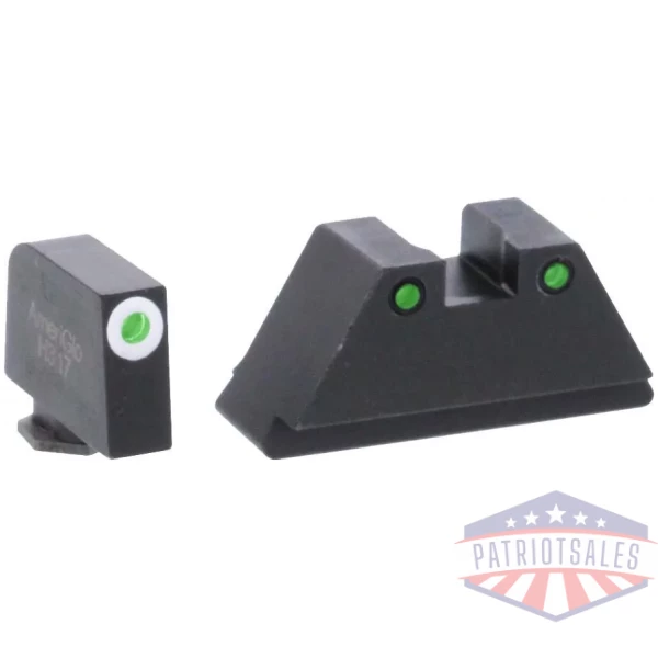 Green Tritium Round Outline White .315/black .392 for Glock TallSuppressor