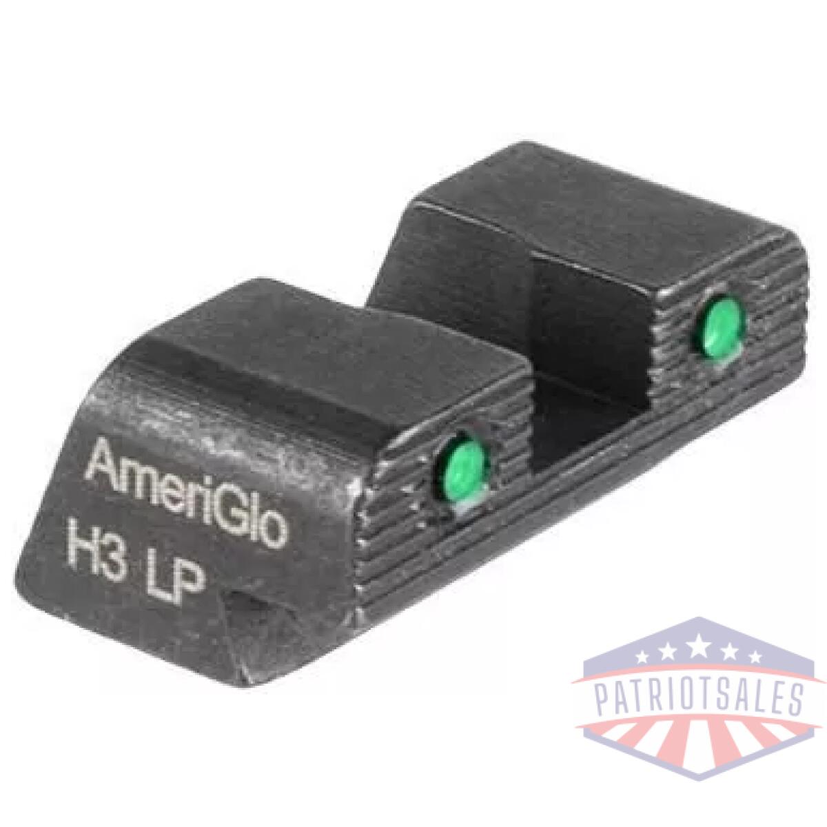 Ameriglo 2-dot tritium rear handgun sight for sig sauer/springfield xd/hellcat (non osp) green with black notch #8 - image 1