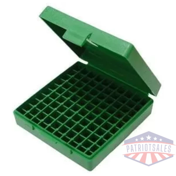 MTM 100rd Flip Top Ammunition Box for 9mm Luger 380 Auto Green