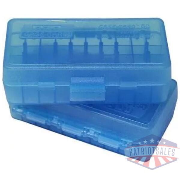 MTM Flip Top Ammo Box 380 ACP 50 Rounds Clear Blue