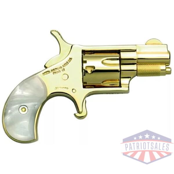 NAA Gold Plated .22 S Handgun .22 S 5rd Capacity 1.13" Barrel Gold with Pearl Grips