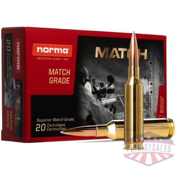 Norma Golden Target Match Rifle Ammunition .338 Lapua 250gr BTHP 2838 fps 20/ct