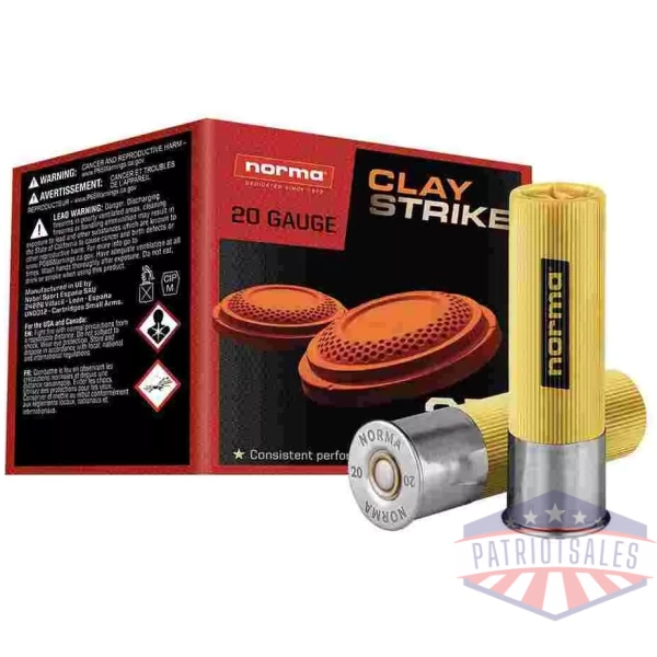 Norma Claystrike Shotshells 20ga 2-3/4" 1oz 1250 fps #8 25/ct