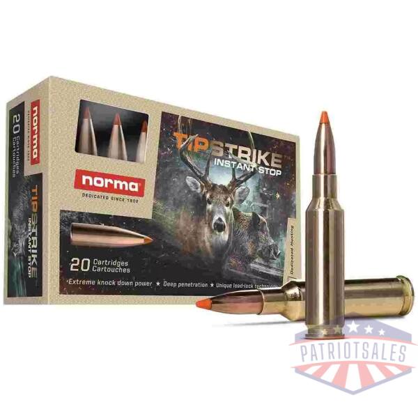 Norma TipStrike Rifle Ammunition 6.5 Creedmoor 140gr PT 2625 fps 20/ct