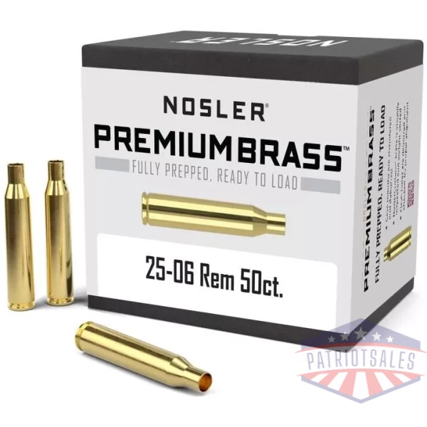 Nosler Unprimed Brass Rifle Cartridge Cases 50/ct .25-06 Rem