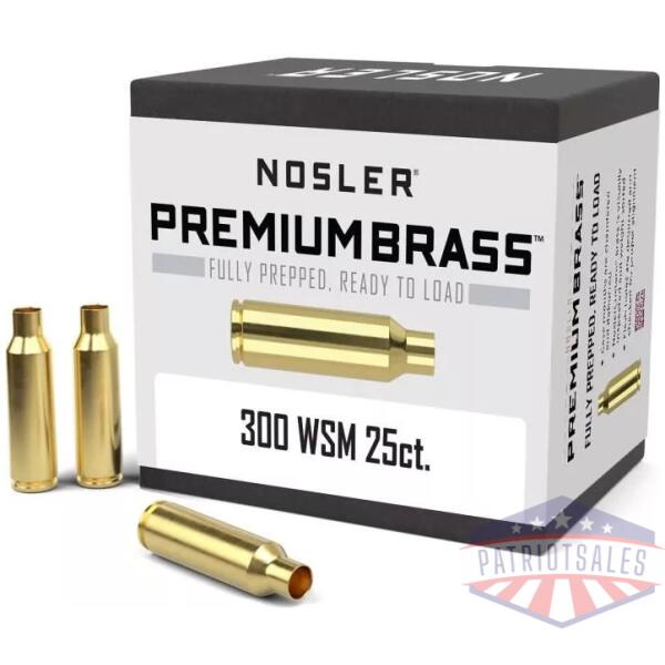 Nosler Unprimed Brass Rifle Cartridge Cases 25/ct .300 WSM