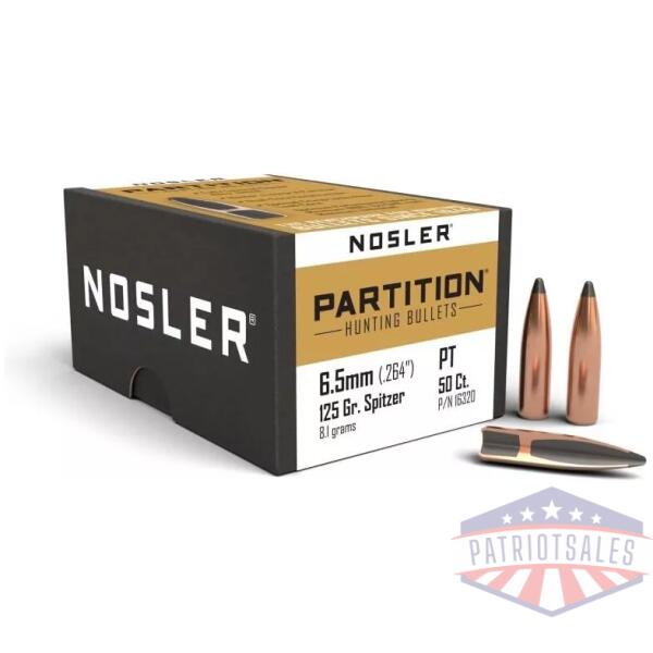 Nosler Partition Bullets 6.5mm .264" 125 gr SPT  50/ct