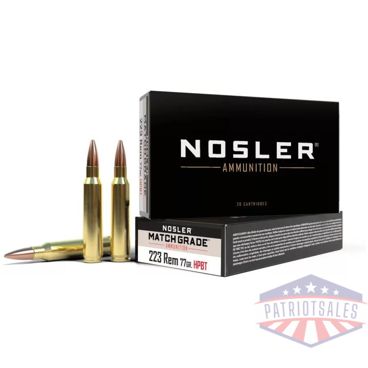 Https3a2f2fmedia. Chattanoogashooting. Com2fimages2fproduct2fno600112fno60011-1 - nosler match grade rifle ammunition. 223 rem 77 gr hpbt 2600 fps 20/ct - https3a2f2fmedia. Chattanoogashooting. Com2fimages2fproduct2fno600112fno60011 1