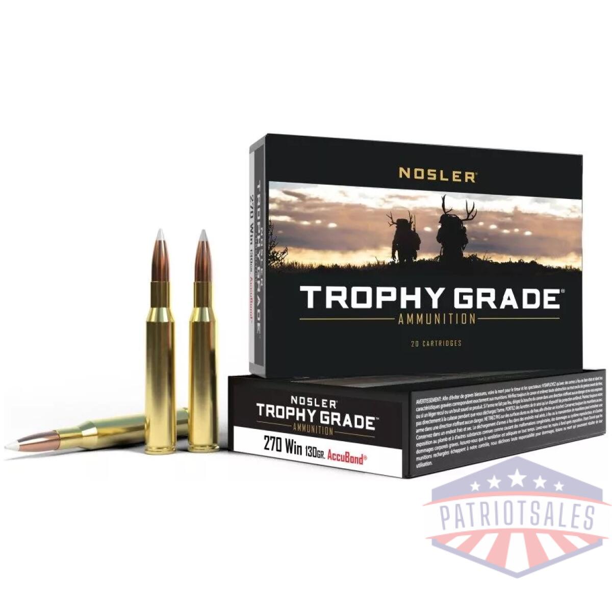 Https3a2f2fmedia. Chattanoogashooting. Com2fimages2fproduct2fno600252fno60025-1 - nosler trophy grade rifle ammunition. 270 win 130 gr ab 3075 fps - 20/box - https3a2f2fmedia. Chattanoogashooting. Com2fimages2fproduct2fno600252fno60025 1