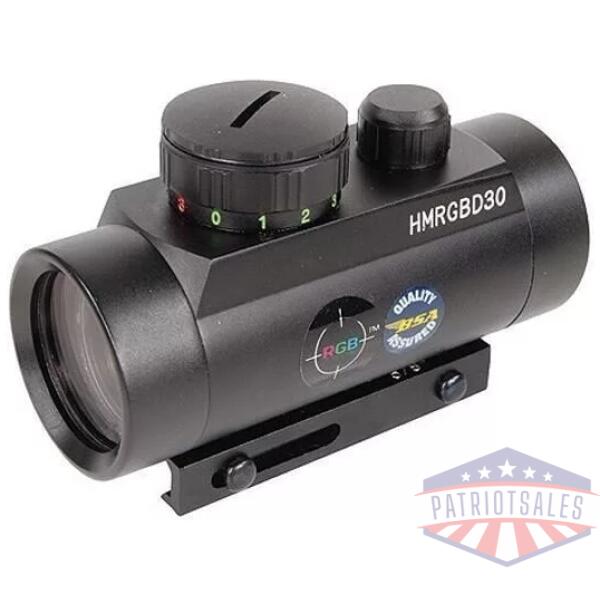 BSA Huntsman Red/Green/Blue Dot Sight -  1x30mm 5 MOA - Matte