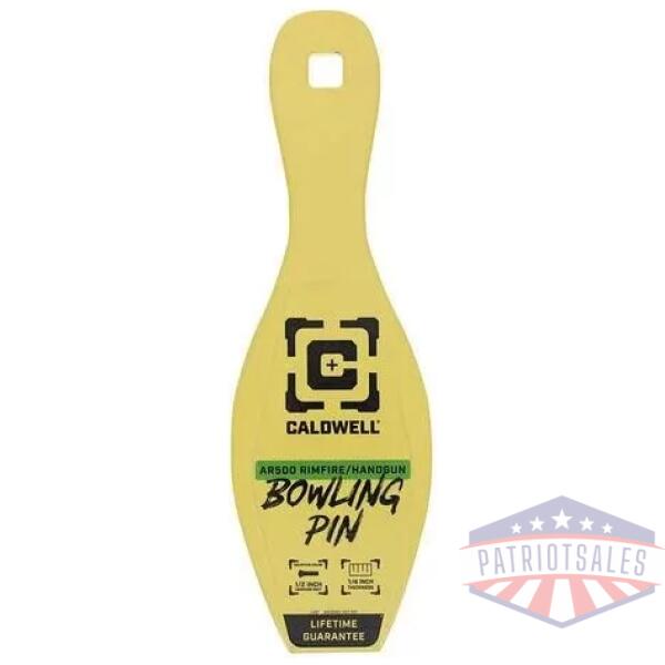 Caldwell AR500 1/4'' Rimfire/Handgun Bowling Pin Target Yellow