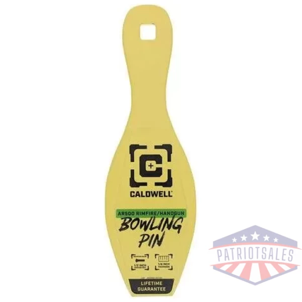 Caldwell AR500 1/4'' Rimfire/Handgun Bowling Pin Target Yellow
