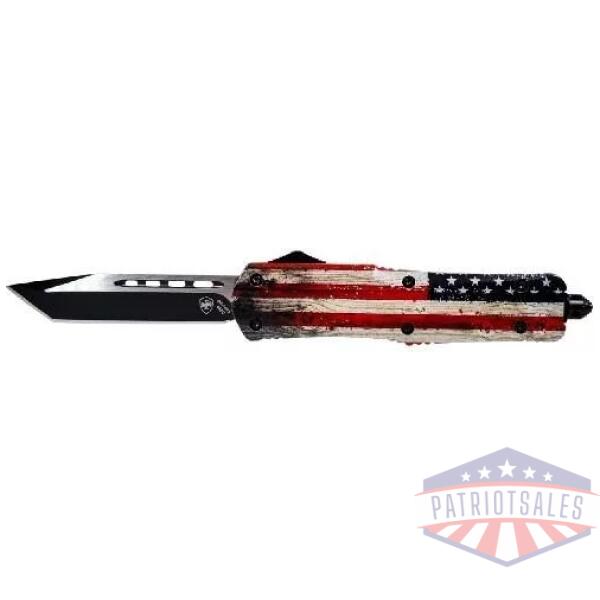 Templar Knife Large Knife 3-1/2" Tanto Blade Wood US Flag