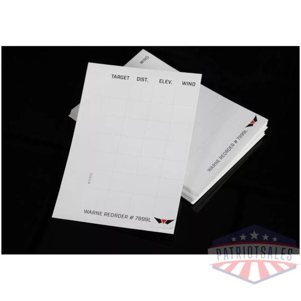 Warne Data Card Label Refills for Warne Skyline Precision Mount - 50/pk