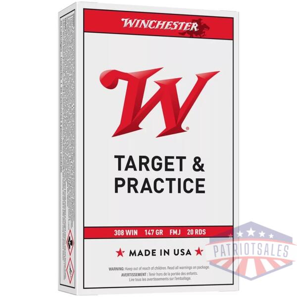 Winchester USA Rifle Ammunition .308 Win 147 gr. FMJ 2800 fps 20/ct