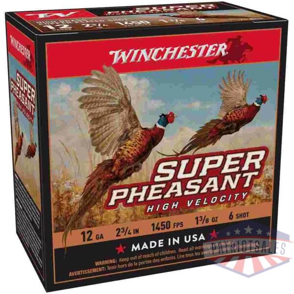 Winchester Super-X Super Pheasant Shotshells 12 ga 2-3/4" 1-3/8 oz 1450 fps #6 25/ct