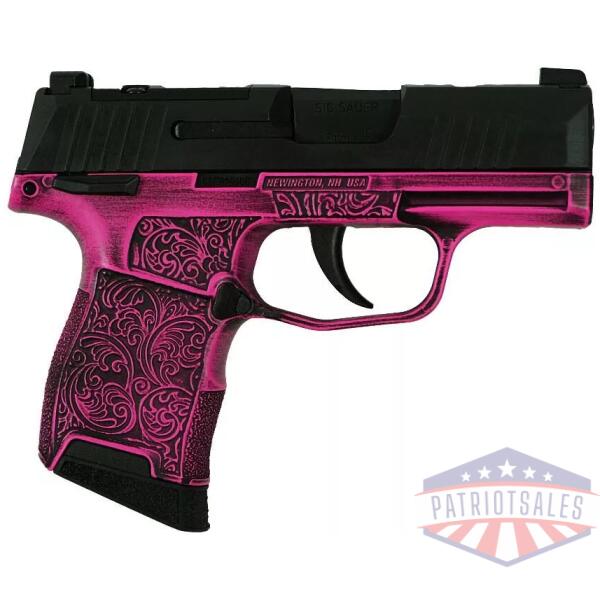 Sig Sauer P365 Exclusive "Pink Filigree" Handgun 9mm Luger 10rd Magazine(2) 3.1" Barrel Manual Safety X-RAY 3 Sights Optic Ready