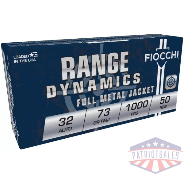 Fiocchi Pistol Shooting Dynamics Handgun Ammunition .32 ACP 73 gr FMJ 1000 fps 50/box